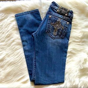 Miss Me Cross Dazzled Pocket Jeans size 27.